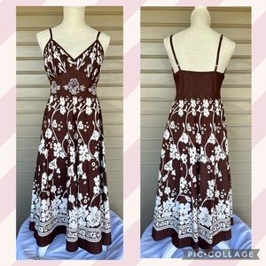 Gorgeous Brown and White Spring/Summer Dress